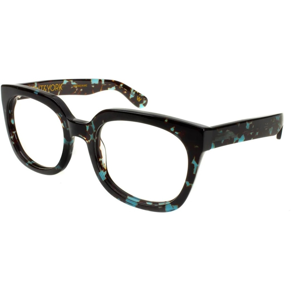 Vint & York “Ritzy” Eyeglass Frames Dark Brown Tortoise & Turquoise Blue - Picture 2 of 16